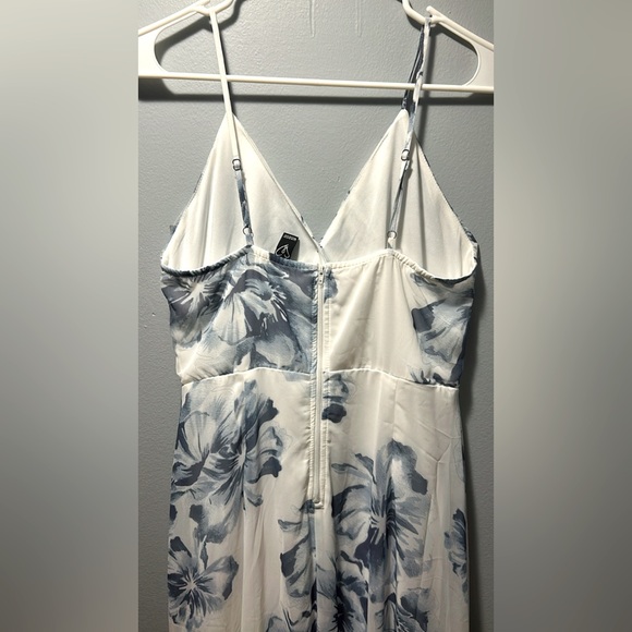 Maxi Dresse Sleeveless Floral Print V-Neck Lace Up Backless Polyester Long Dress - Picture 3 of 9